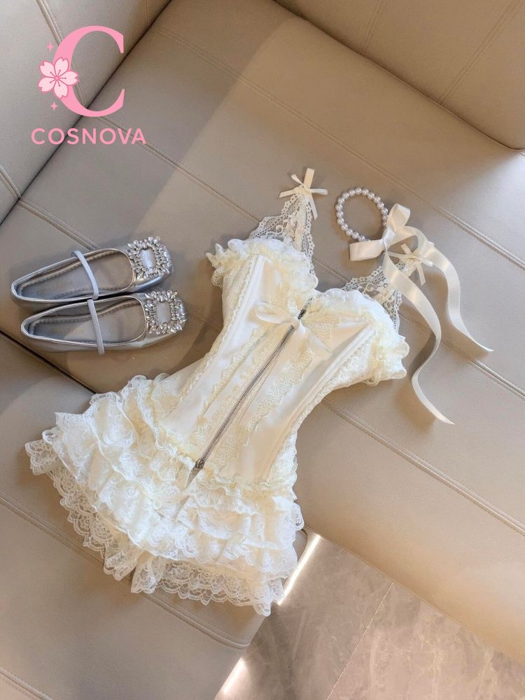 Lace Trim Cami - Set Sexy con Top Bustier in